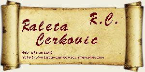 Raleta Čerković vizit kartica